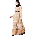 Polka dotted elegant abaya- Beige Polka dotted elegant abaya- Beige